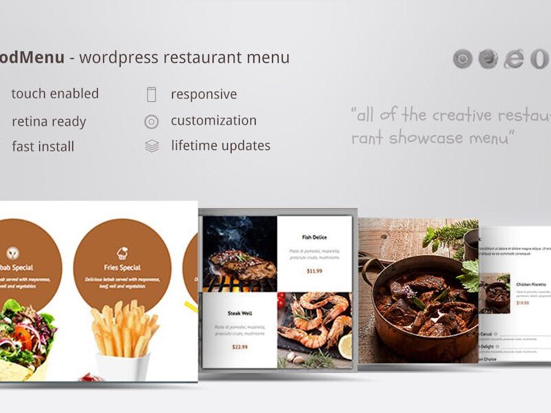 Creative Restaurant Menu Showcase WooCommerce