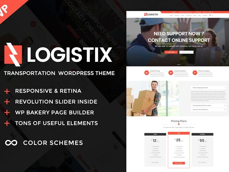 Logistix - Transportation WordPress Theme
