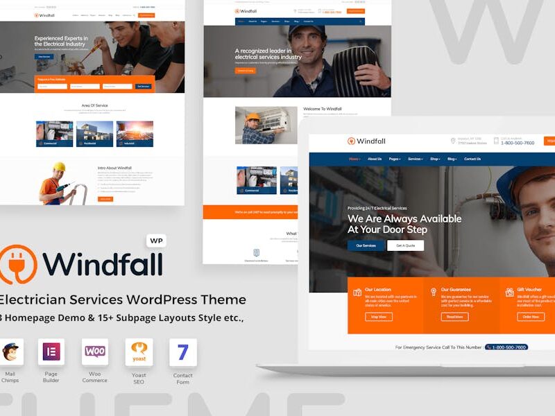 Windfall - Electrician Services WordPress Theme