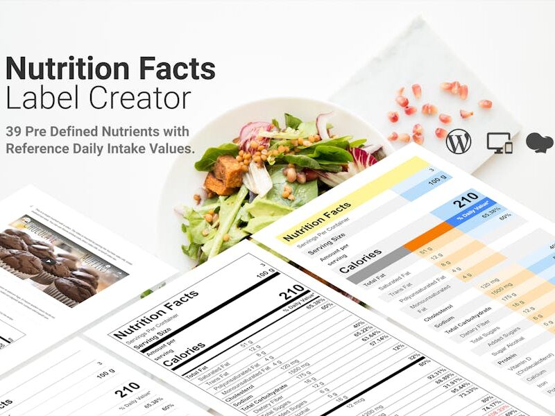 Nutrition Facts Label Creator for WPBakery