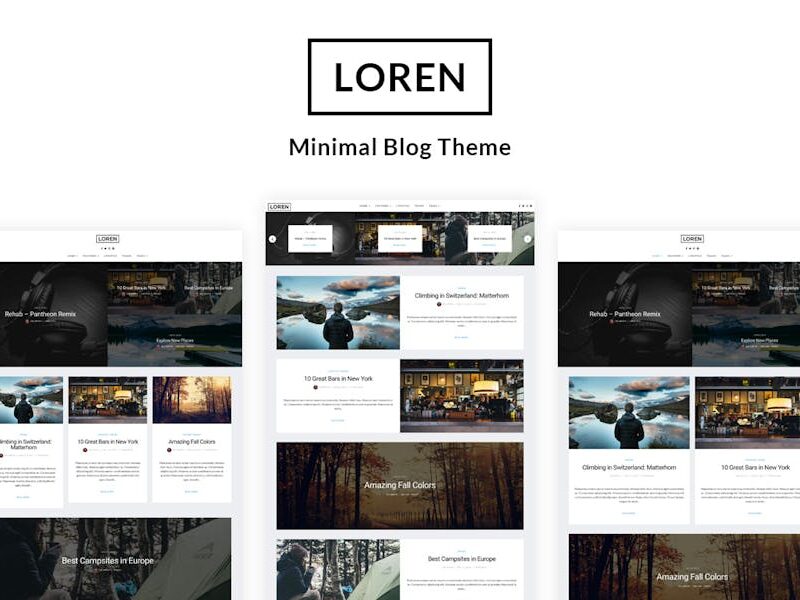 Loren Minimal Personal WordPress Blog Theme