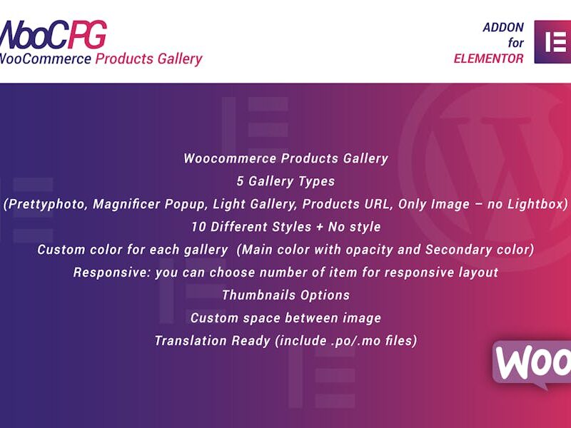 WooCommerce Products Gallery for Elementor