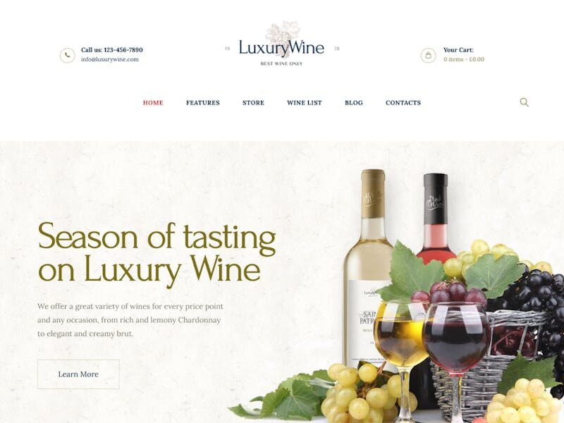 Luxury Wine | Liquor Store & Vineyard WP Theme
