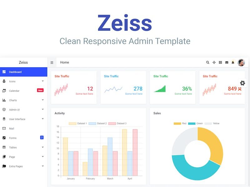 Zeiss - Clean Responsive Admin Template