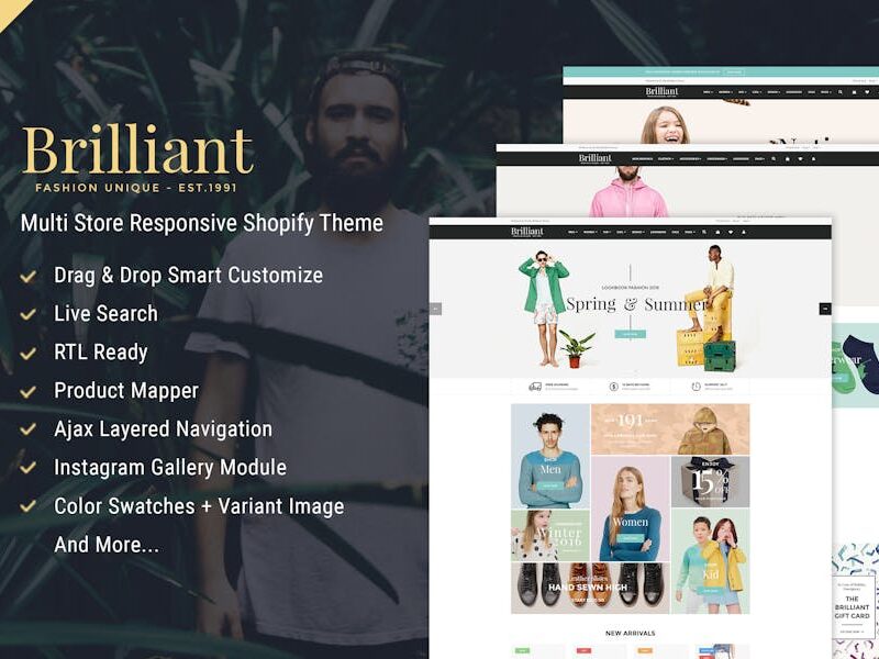 Brilliant - Multi Store Responsive Shopify Theme