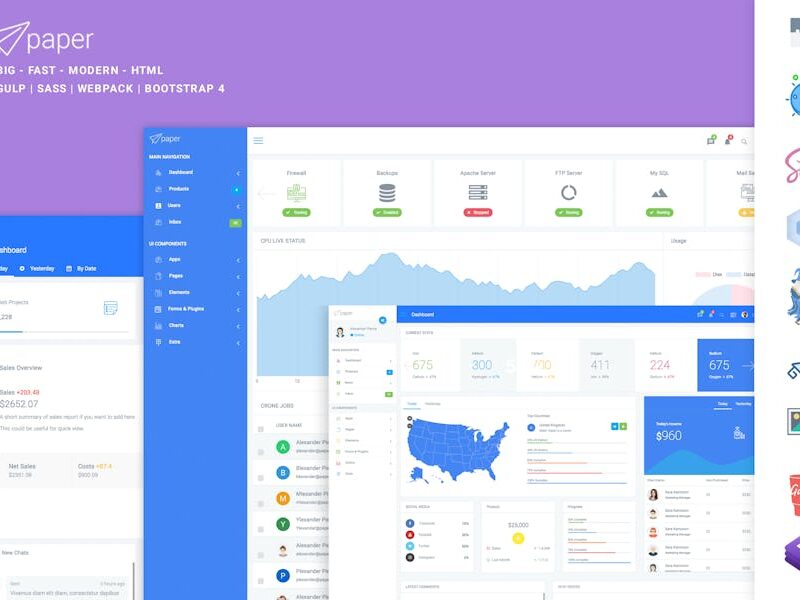 Paper Panel Bootstrap 4 Admin Dashboard Template