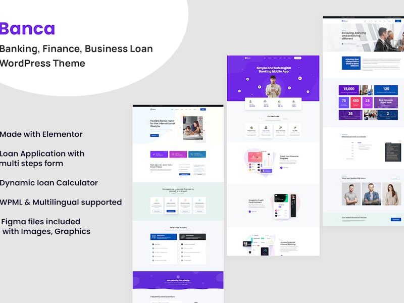 Banca - Banking, Business Loan WordPress Theme