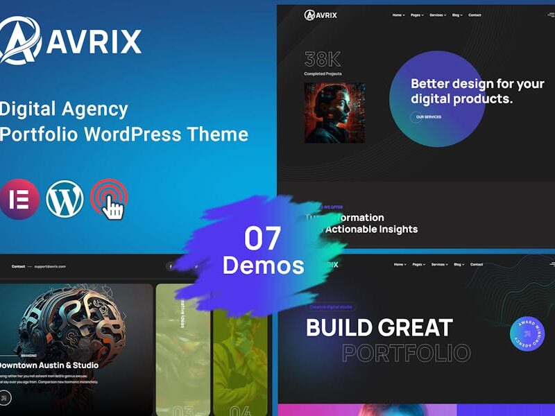 Avrix - Digital Agency Portfolio WordPress