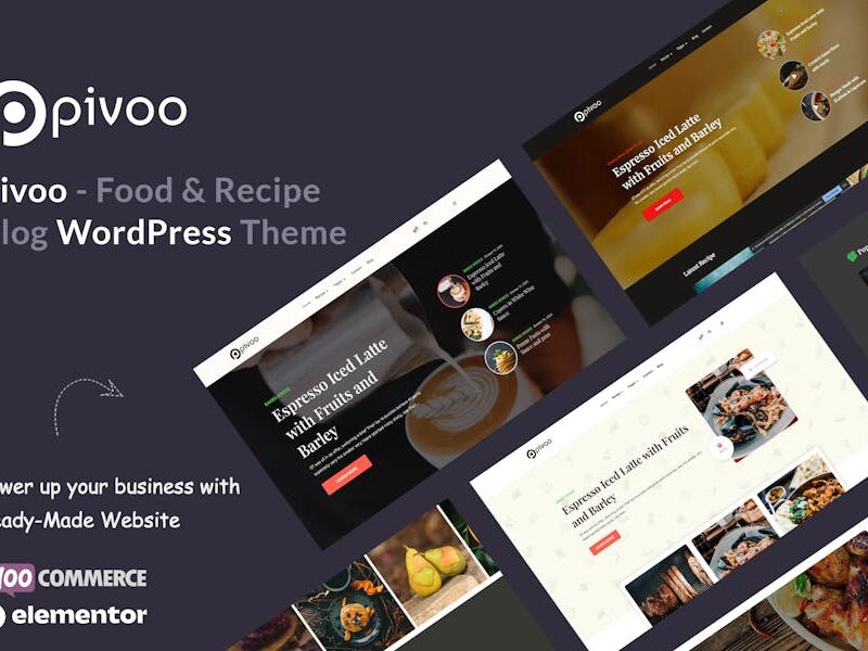 Pivoo - Food & Recipe Blog WordPress Theme
