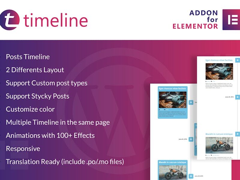 Timeline for Elementor WordPress Plugin