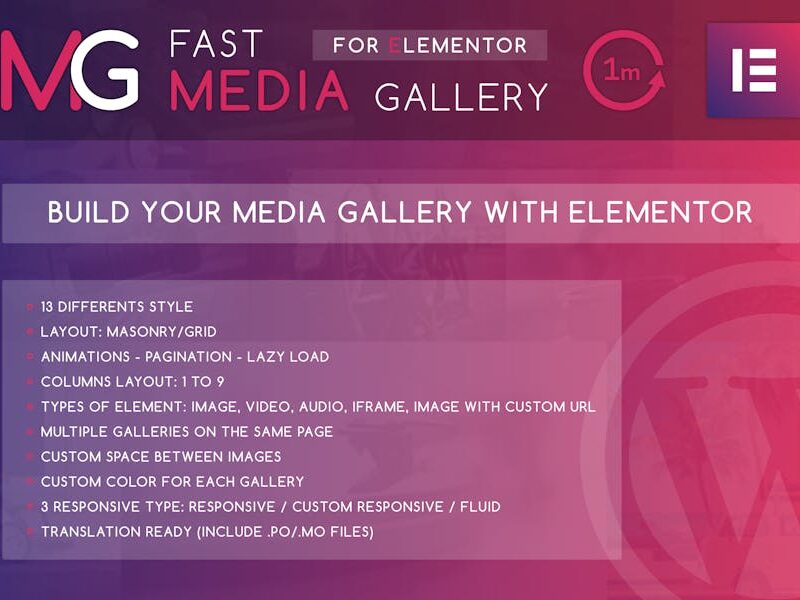 Fast Media Gallery For Elementor WordPress Plugin