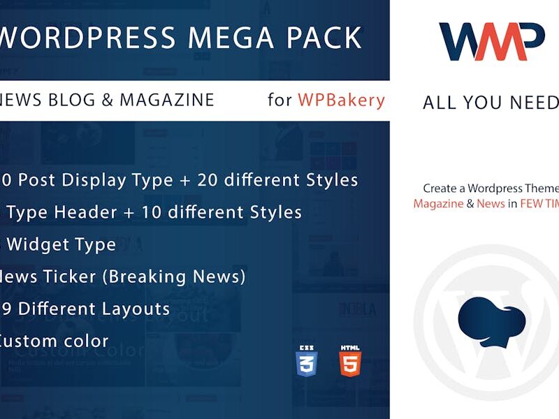 Wordpress Mega Pack for WPBakery, News-Blog