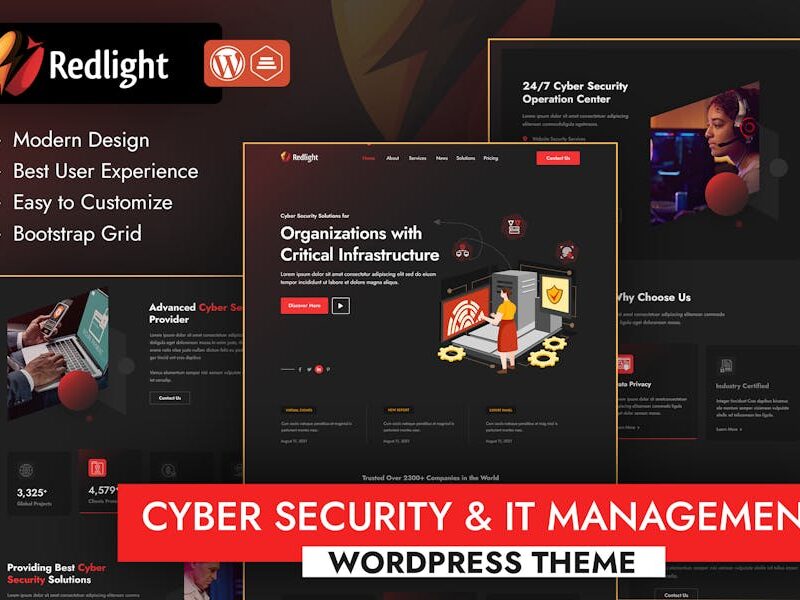 Redlight Cyber Security & IT Management WordPress