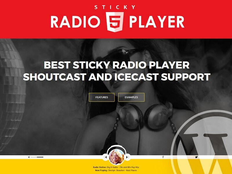 Sticky Full Width Radio Player WordPress Plugin