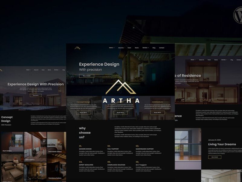 Artha Interactive Interior WordPress Theme
