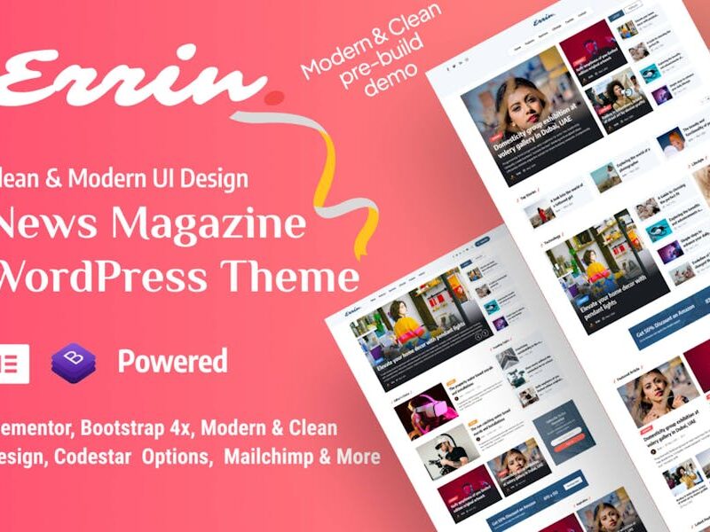 Errin - Newspaper & Personal Blog WordPress Theme