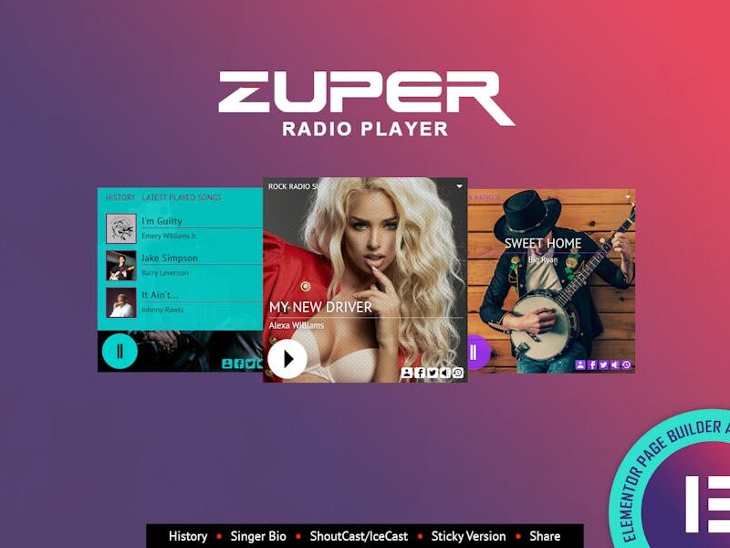 Zuper - Shoutcast Icecast Radio Player - Elementor