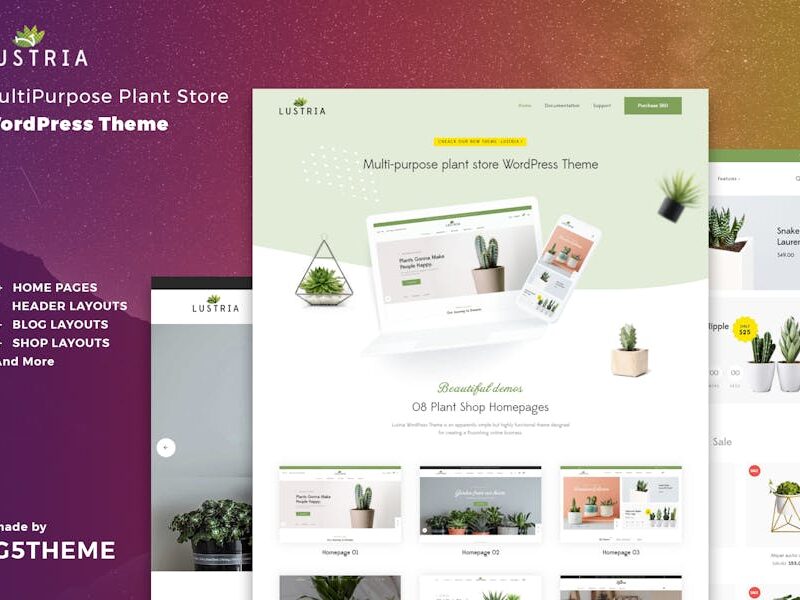 Lustria - MultiPurpose Plant Store WordPress Theme