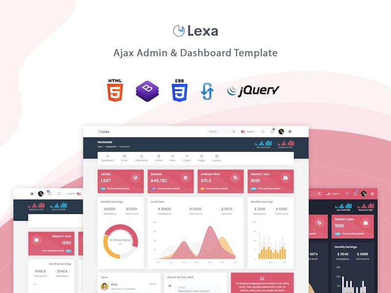 Lexa - Ajax Admin & Dashboard Template