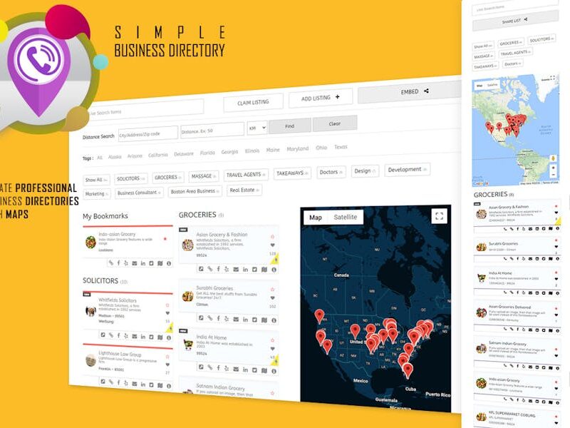 Business Directory with Maps, Store Locator