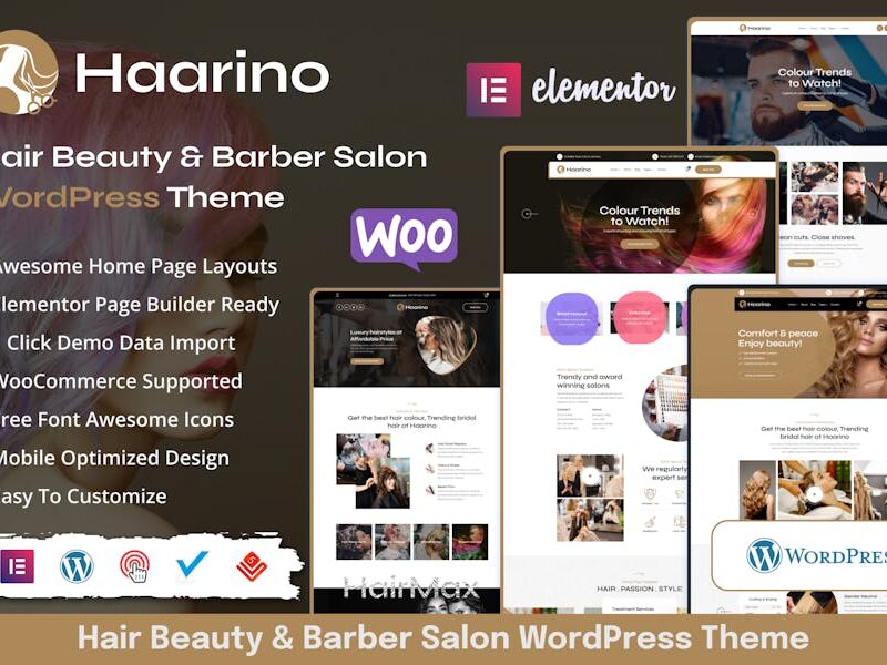 Haarino - Hair Beauty & Makeup WordPress Theme