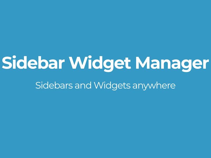 Sidebar Widget Manager