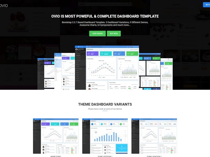 Ovio - Bootstrap Based Dashboard - Admin Template
