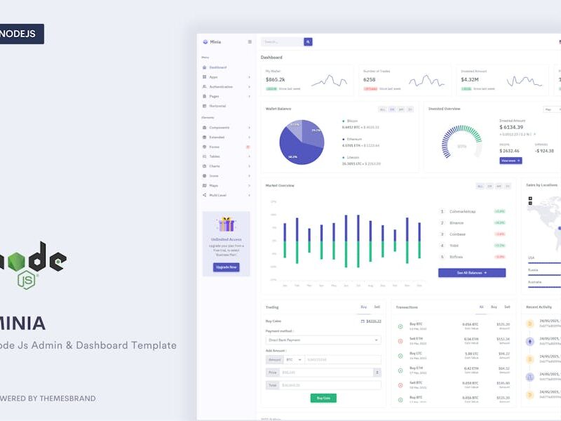 Minia - NodeJS Admin & Dashboard Template