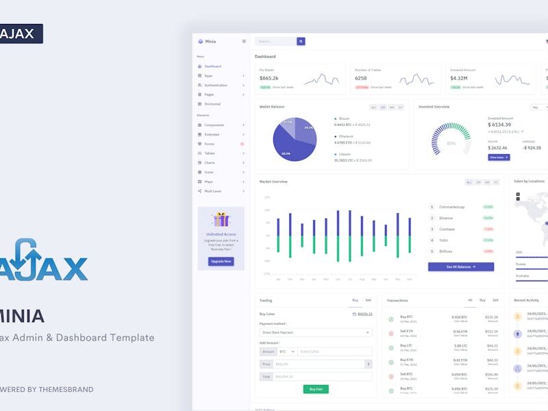 Minia - Ajax Admin & Dashboard Template