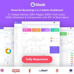 Gleek – Powerful Bootstrap4 AdminDashboard HTML