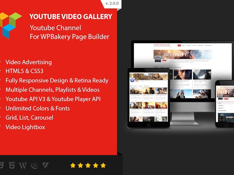Youtube Gallery - Addon For WPBakery Page Builder