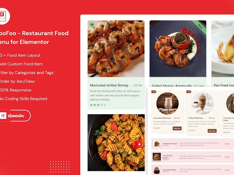 WooFoo - Restaurant Food Menu for Elementor