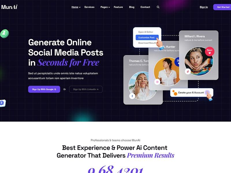 MunAi - AI Writer & Copywriting WordPress Theme