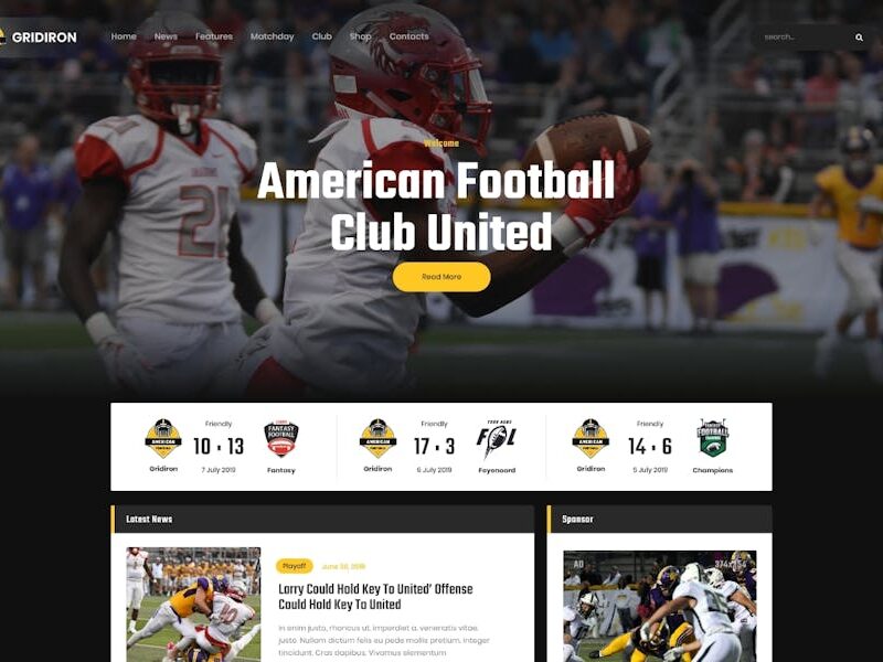 Gridiron | American Football & NFL Team WordPress
