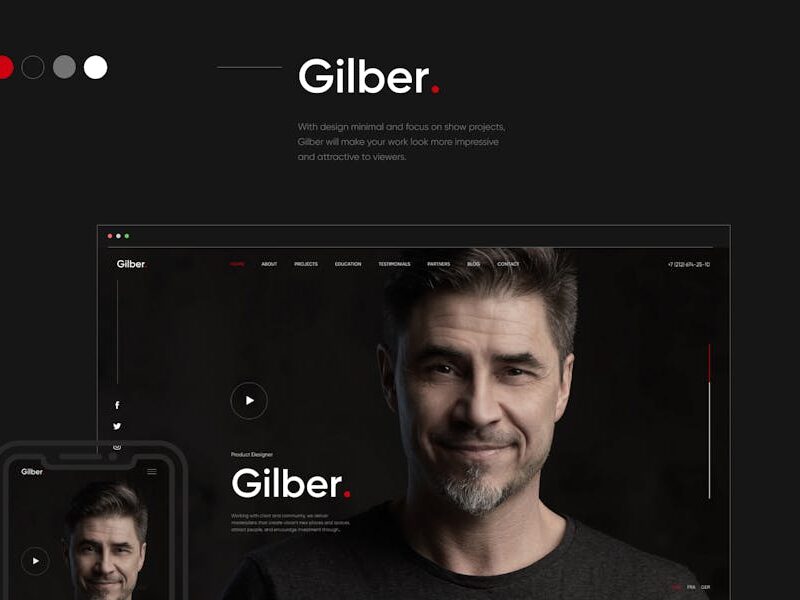Gilber - Personal CV/Resume WordPress Theme