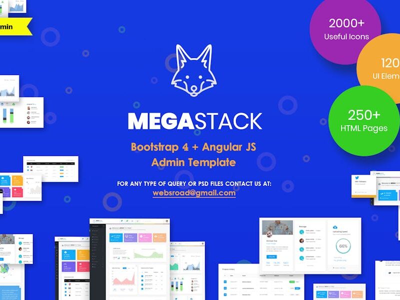 MegaStack - Bootstrap 4 & Angular JS Admin Panel