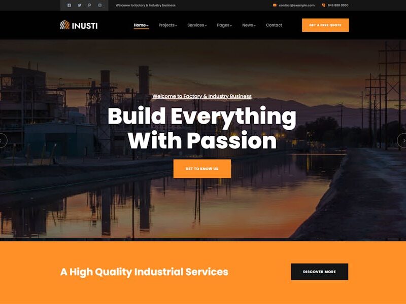 Inusti – Factory & Industrial WordPress Theme
