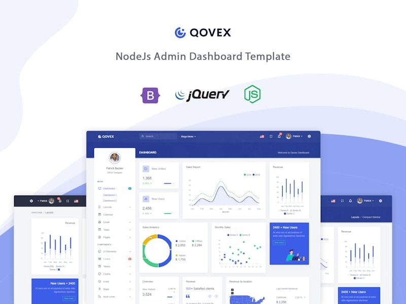 Qovex - Nodejs Admin & Dashboard Template