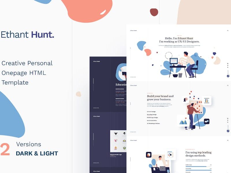 Ethant Hunt - Personal Onepage WordPress Theme