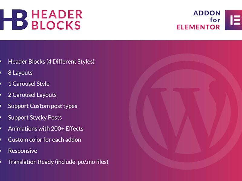 Header Blocks for Elementor - WordPress Plugin