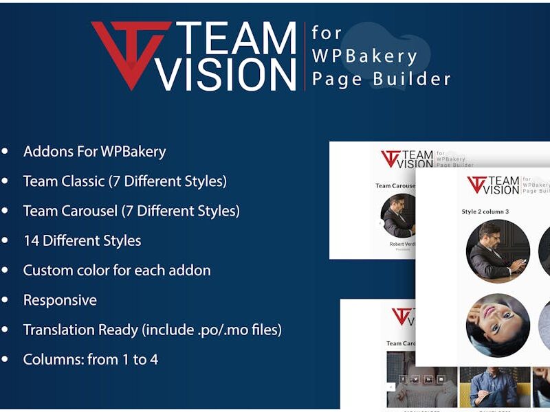Teamvision - Team Addons for WPBakery Page Builder