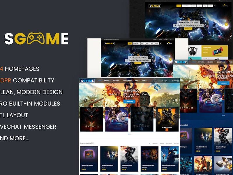 SGame - Responsive Accessories Store OpenCart Them