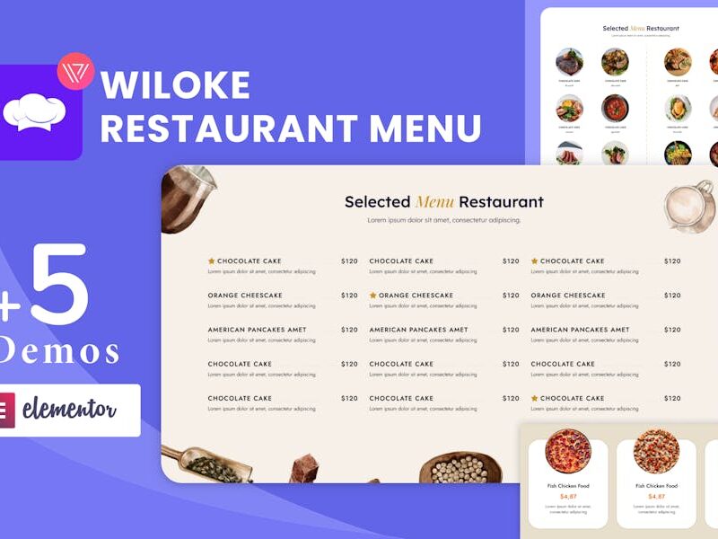 Wiloke Restaurant Menu for Elementor