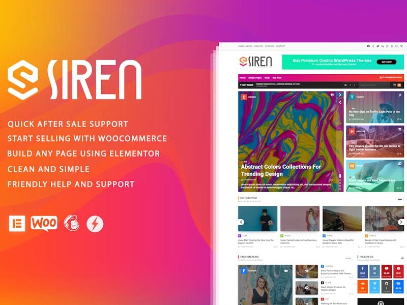 Siren - News Magazine Elementor WordPress Theme