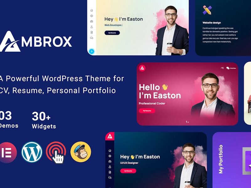 Ambrox - Personal Portfolio Resume Theme