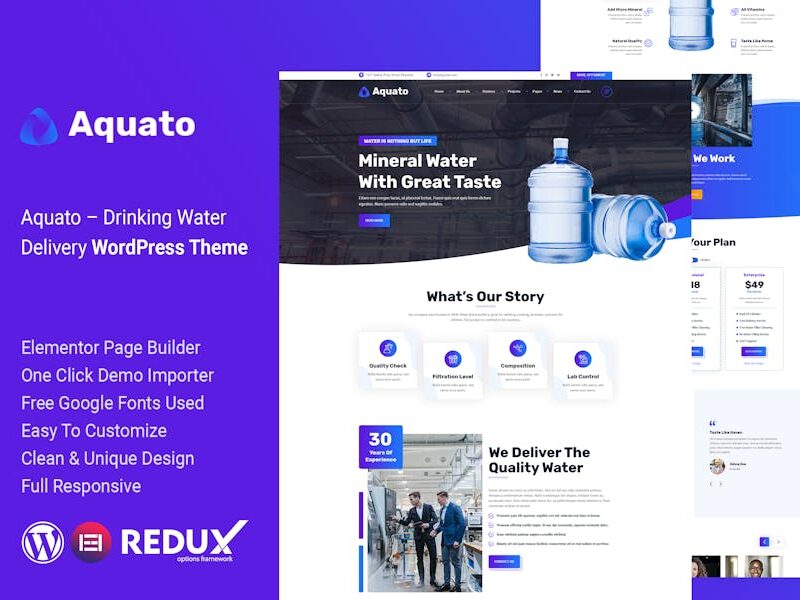 Aquato – Drinking Water Delivery WordPress Theme