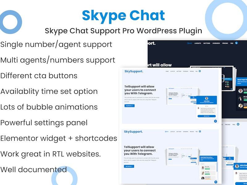 Skype Chat Support Pro WordPress Plugin