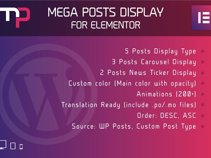Mega Posts Display for Elementor Wordpress Plugin
