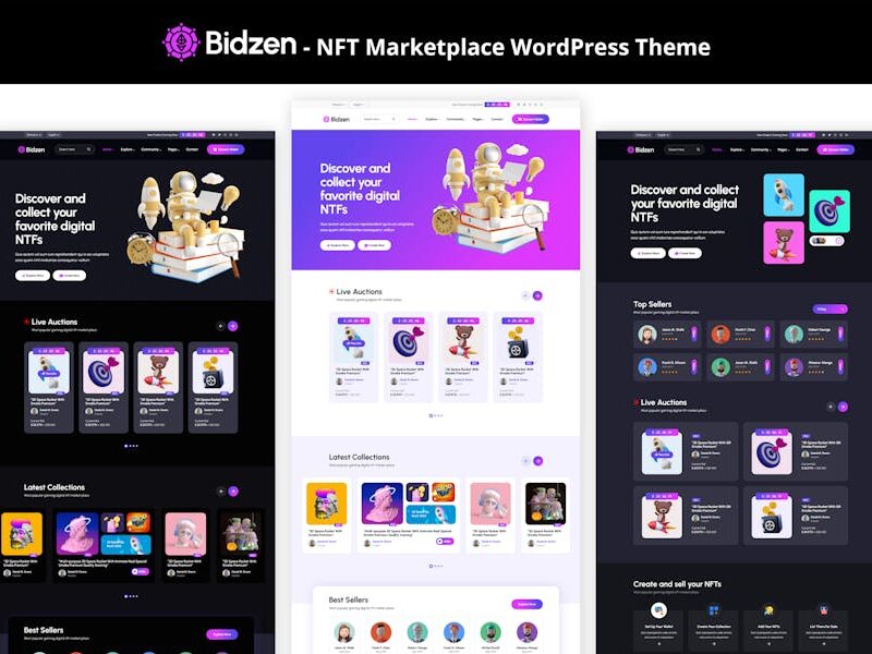 Bidzen - NFT Marketplace WordPress Theme
