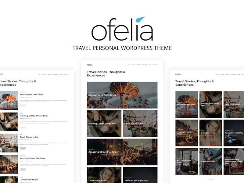 Ofelia - Travel Personal WordPress Blog Theme